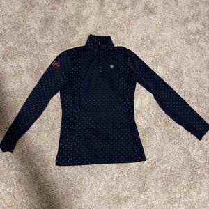 Ariat Navy Polka Dot Long Sleeve Equestrian Top